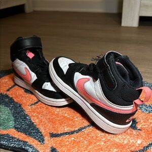Nike Kids Black and Pink High-Top Sneakers